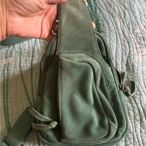 Green Suede Crossbody Bag free people